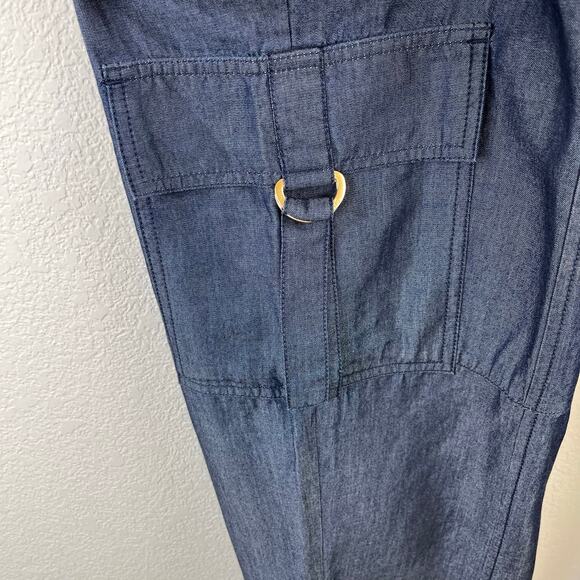 Michael Kors Indigo Blue High Rise Wide Leg Pull-On Utility Ankle Pant XL NWT - Picture 9 of 16